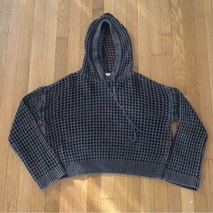 Arizona Mesh Knit See Through Hoodie Grunge Cropped Medium